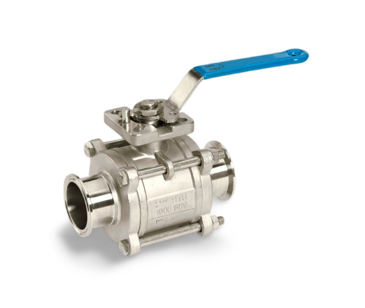 2-Way Encapsulated Sanitary 3 Piece Stainless Steel Ball Valve