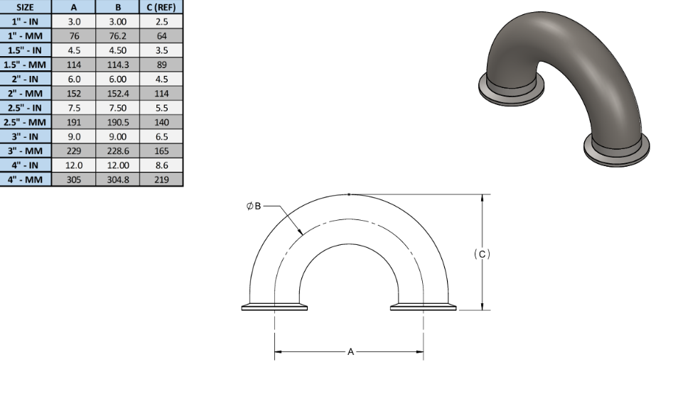 Clamp 180 Degree Return Bend